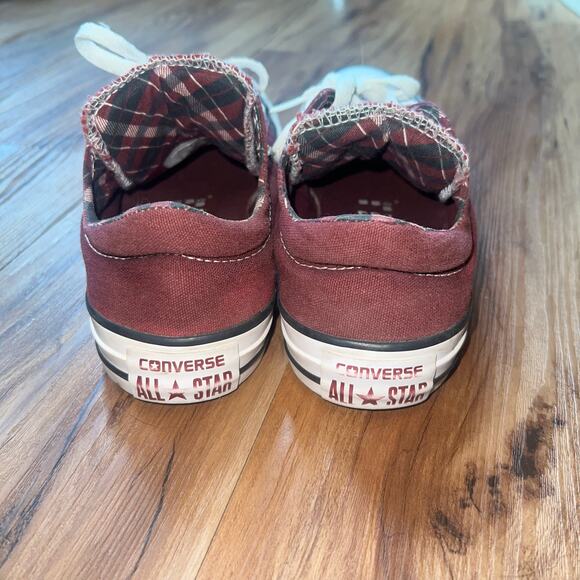 Unisex Converse Chuck Taylor’s Madison Plaid Ox Burgandy Low Tops Size 6 - Picture 4 of 10